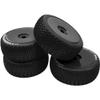 ShareGoo OD 4.52" 1/8 RC Buggy Rubber Tires Tyre w/Plastic Rim 17mm Hex Compatible with Arrma Kyosho Exceed RC Traxxas Redcat HSP HPI 1/8 Scale Off Road Car Buggy (Black) view 4