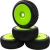 ShareGoo OD 4.52" 1/8 RC Buggy Rubber Tires Tyre w/Plastic Rim 17mm Hex Compatible with Arrma Kyosho Exceed RC Traxxas Redcat HSP HPI 1/8 Scale Off Road Car Buggy (Green) view 2