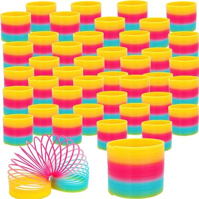 The Dreidel Company Plastic Multicolor Coil Spring, Goody Bag Fillers, Party Favor for Kids, 3" Inches (80mm) (80-Pack)