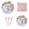40PCS On Cloud 9 Birthday Party Plteas, On Cloud 9 Birthday Decorations For Girls,On Cloud 9 Birthday Plates For Girls,On Cloud 9 Cake Topper9th Birthday Party Decorations.On Cloud 9 Balloons. view 3