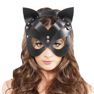 Masquerade Mask Cat Mask Woman Leather Halloween Costume Party Rabbit Bunny Masks Animal Half Face Cosplay Easter Christmas Halloween Party Women Ladies Props Costume Masks