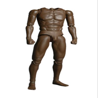 1/6 Scale Male Body, 12inches Flexible Black Skin Male Muscle Fitness Action Figure Body Collection