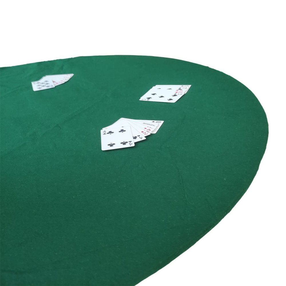 Ritadeshop Game Table Cover Fitted Table Cloth Elastic Round Felt Poker Table Cover Protector (Green, 36"-44")