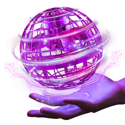 Ciniffo Flying Orb Ball Toy 2025  Light Up Hand Controlled Boomerang Spinner Mini Drone Toy, Hover Cosmic Globe Ball, Cool Christmas & Birthday Gift for Girls Boys Teens Ages 6+ (Purple)