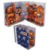 Miniature Dollhouse with Furniture and LED Lights,3D Book House Model Kit Wooden Dollhouse, 1:24 Scale Wooden Handmade Building Model Puzzle Toy(Cherry Blossom Alley) (Cherry Blossom Alley) view 1