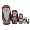 Konrisa Santa Nesting Dolls 5 Piece Set, Wooden Stacking Dolls Santa Statue Figurine Decoration Matryoshka Toys for Kids view 1