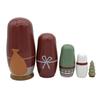 Konrisa Santa Nesting Dolls 5 Piece Set, Wooden Stacking Dolls Santa Statue Figurine Decoration Matryoshka Toys for Kids view 3