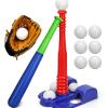 TOY Life Tball Set for Kids 3-5 5-8 Tball for Kids 5-8 Tee Bat Toddler Baseball Tee Balls Set Bat Baseball Kid T Ball Stand for Kid 3-5 T Ball Bat Outdoor Outside Door Toys view 1