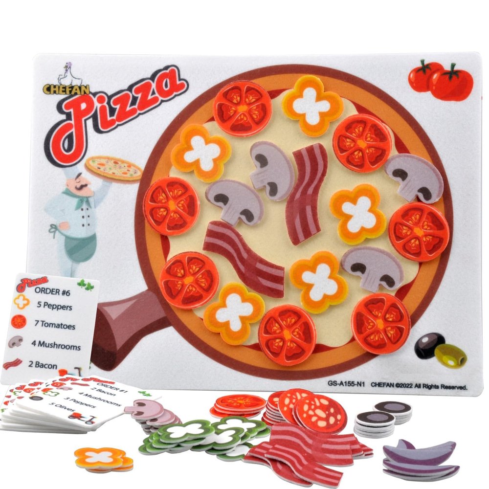 CHEFAN Pizza Counting Toddler Toys, Toddler Number Learning Toys, Preschool Math Games, Manipulatives for Preschool