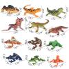 12PCS Reptile Lizard Animals Figures, Mini Plastic Realistic Cold Blooded Amphibian Frog Jungle Chameleon Rainforest Character Toys for Kids Educational Halloween Prank Props Diorama Easter Eggs view 2