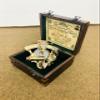 Nautical Handmade Brass Sextant with Inbuilt Compass in Wooden Box Marine Astrolabe Model Sextant view 3