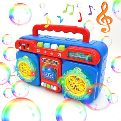 Bubble Machine, Portable Automatic Bubble Machine for Kids, 5000+ Bubbles/MinBubble Toys with Music & Light, Indoor/Outdoor Games Birthday Party, Best Gift for 3 4 5 6 7 8 Year Old boy-Blue
