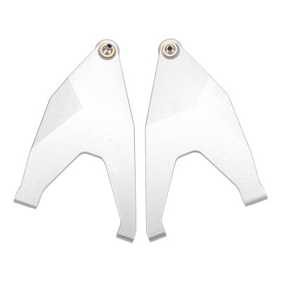 2pcs Front Lower Suspension Arms, CNC Machining RC Swing Arm Pull Rod Link Upgrade Parts for UDR 1/7(Silver), car Model Accessories