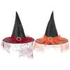 Beaupretty Wizard Witch Hat 2Pcs Halloween Party Hats Oxford Cloth Cosplay Headdress for Halloween Decorations and Costume Accessories view 1