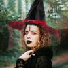 Beaupretty Wizard Witch Hat 2Pcs Halloween Party Hats Oxford Cloth Cosplay Headdress for Halloween Decorations and Costume Accessories view 3
