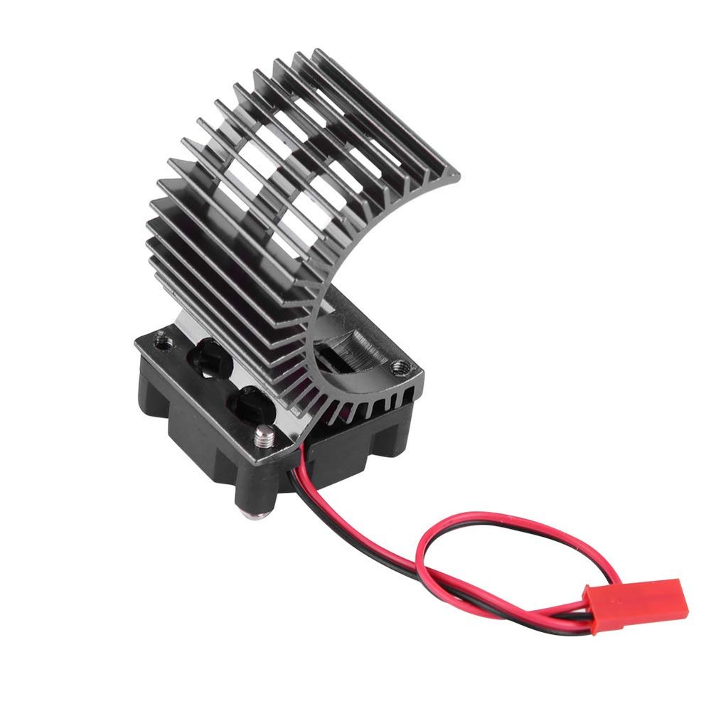 Heat Sink with Cooling Fan,RC Car Motor Heatsink Fan, RC Motor Radiator, 540/550 Motor Twin Cooling Twin Fans for 1/10 Scale Electric RC Car (Black), RC Car Motor Heatsink Fan,Heat Sink with Co