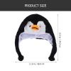Abaodam 3pcs Plush Fun Animal Hats with Ear Flaps penguin Warm Hats - Cozy Winter Black White Novelty Party Cap for Kids Girls Boys - Soft Fleece Cute Cap for Women Cosplay Party view 3