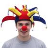 PENINSULA LOVE Mardi Gras Jester Hat Court Clown Plush Costume Hat with Nose for Halloween Carnival Party Cosplay Funny Prop view 1