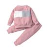 Children Kid Toddler Baby Boys Girls Patchwork Long Sleeve Sweatshirt Blouse Tops Cotton Solid (Pink, 18-24 Months) view 1