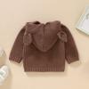 Baby Girl Boy Knit Cardigan Sweater Hoodies Warm Tops Toddler Infant Fox Ear Sweatshirt for Toddler (Coffee, 3-6 Months) view 4