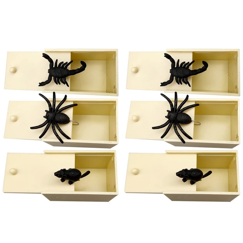 Abaodam 1set Halloween Prank Boxes Simulated Spiders Mice and for Scary Trick Decoration at Parties and Haunted House Events