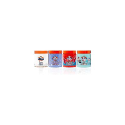 Elmer's Gue Premade Slime, Variety Pack, Includes Clear Slime, Glow in the Dark Slime, Crunchy Slime, 4 Count