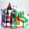 Playmags 200 Piece Set Magnetic Tiles Racetrack, Includes 2 Motorized Racing Cars, for Kids Ages 3+ view 3