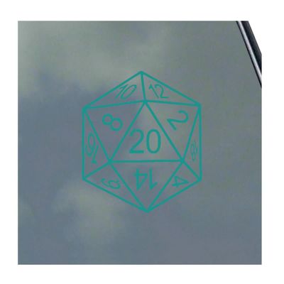 20-Sided Dice Vinyl Sticker Decal Roleplaying Game Role Play RPG Pen and Paper