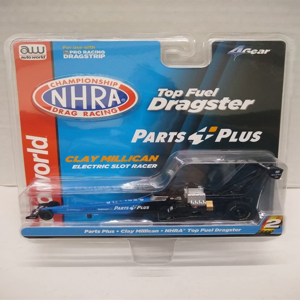 Auto World SC370-2 Parts Plus Clay Millican Top Fuel Dragster HO Scale Electric Slot Car
