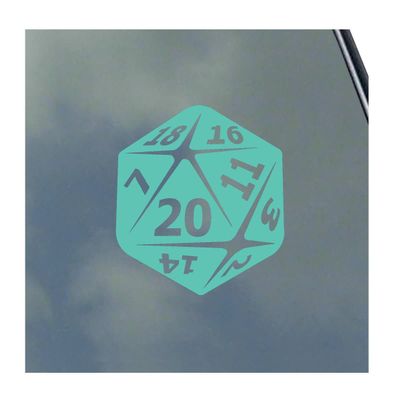 20-Sided Dice Vinyl Sticker Decal Roleplaying Game Role Play RPG Pen and Paper