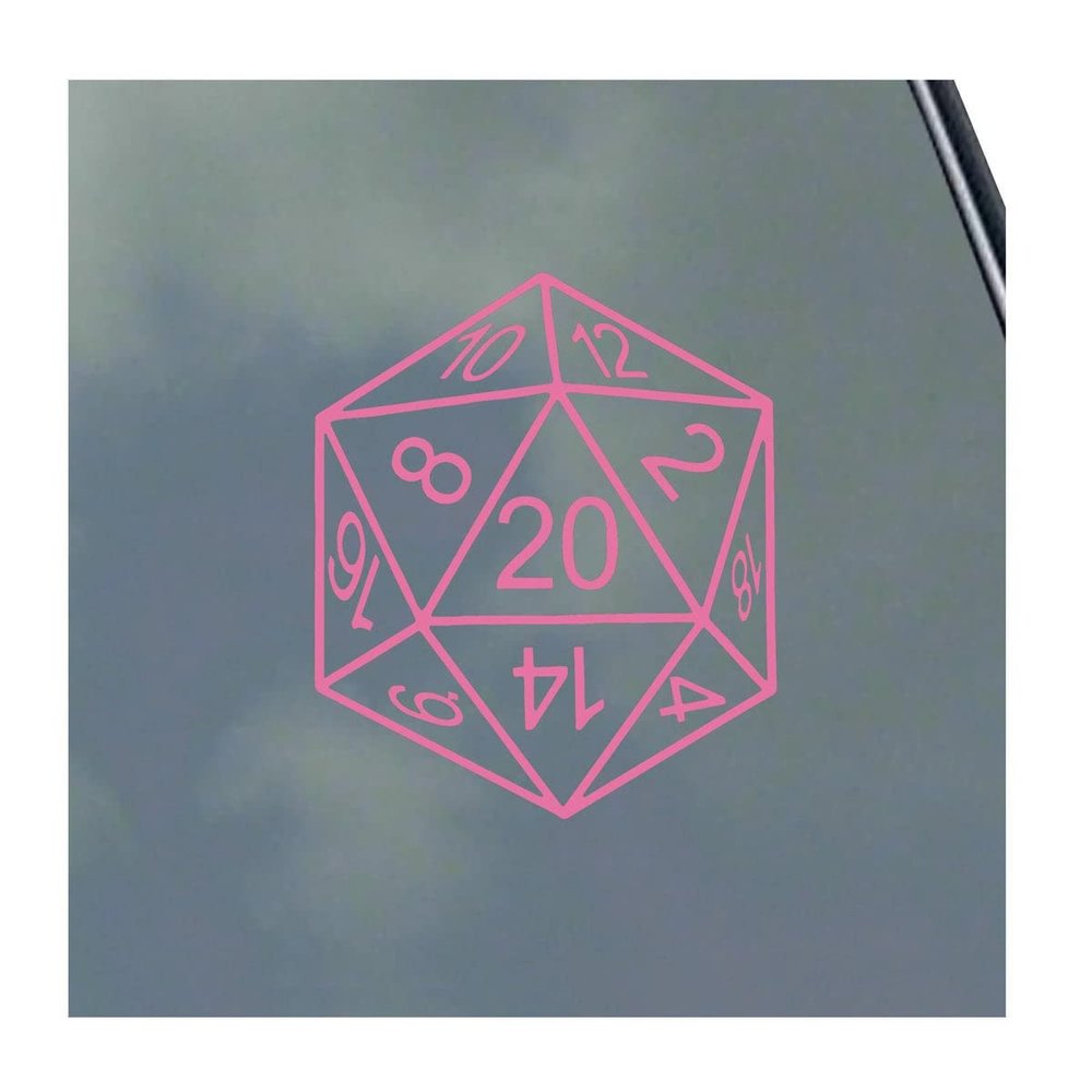 20-Sided Dice Vinyl Sticker Decal Roleplaying Game Role Play RPG Pen and Paper