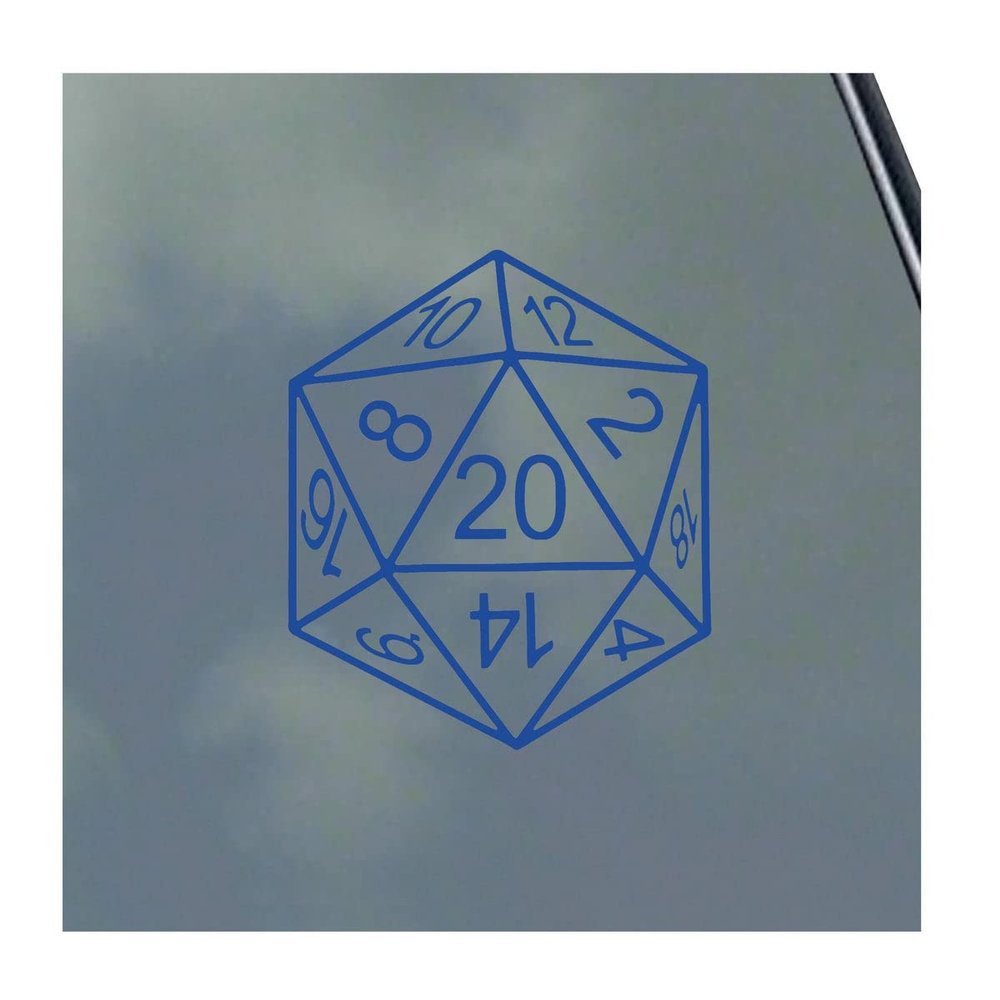 20-Sided Dice Vinyl Sticker Decal Roleplaying Game Role Play RPG Pen and Paper
