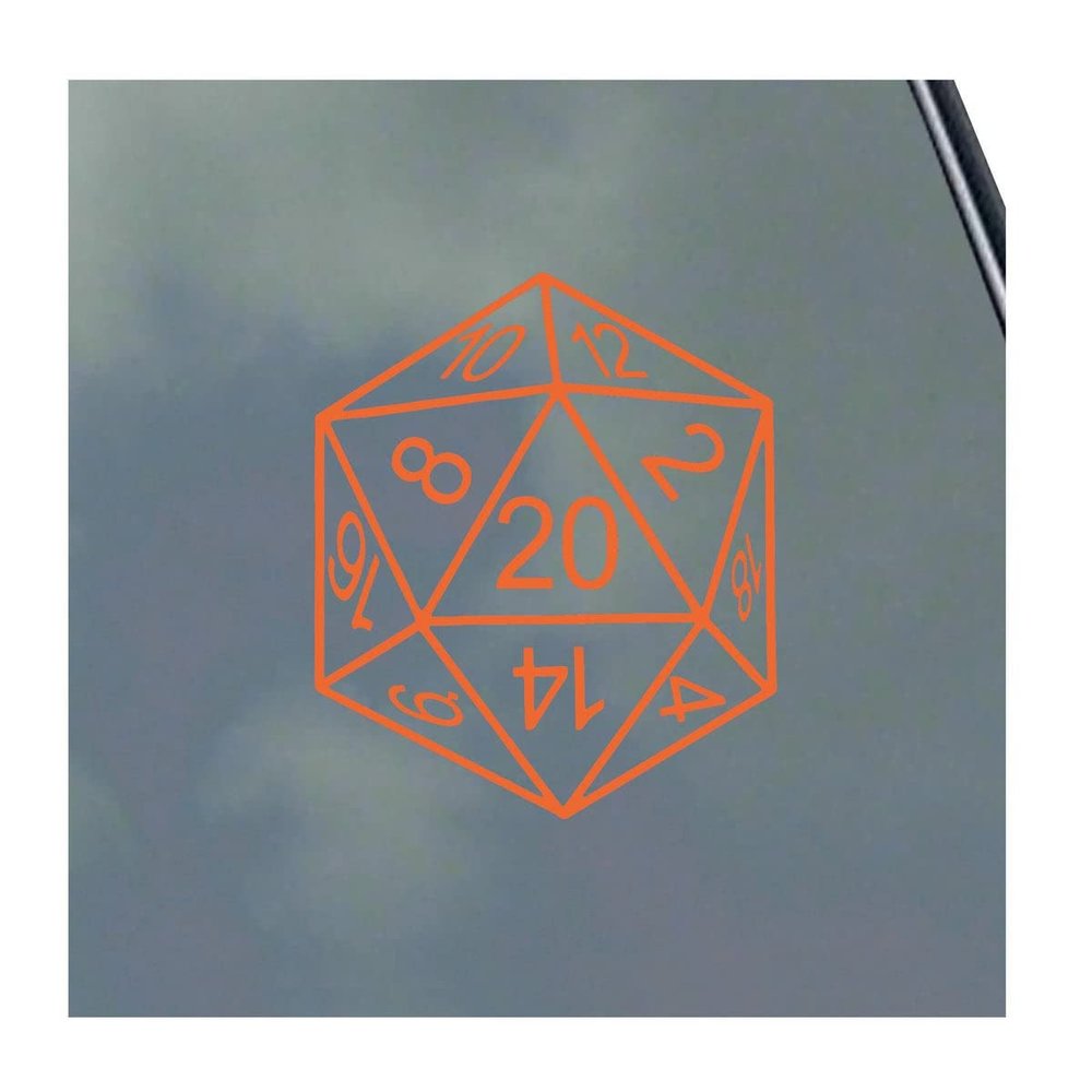 20-Sided Dice Vinyl Sticker Decal Roleplaying Game Role Play RPG Pen and Paper