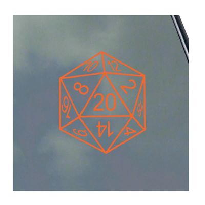 20-Sided Dice Vinyl Sticker Decal Roleplaying Game Role Play RPG Pen and Paper
