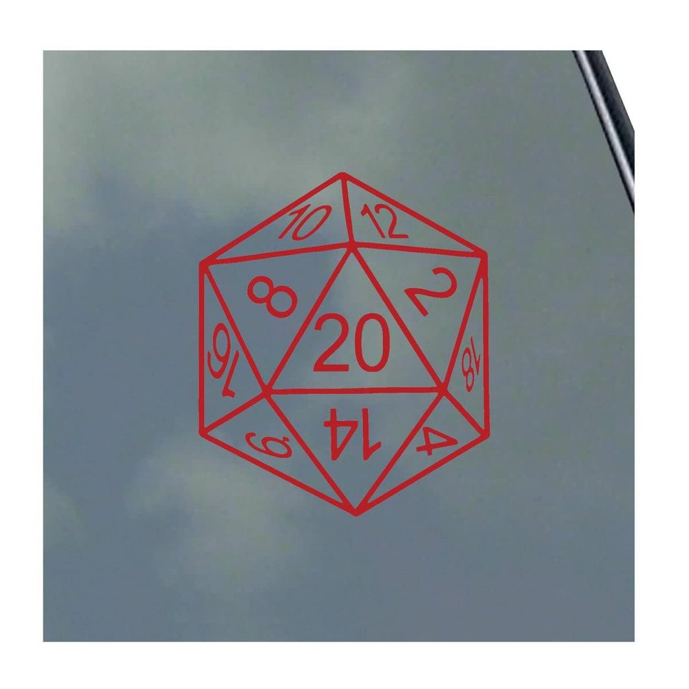 20-Sided Dice Vinyl Sticker Decal Roleplaying Game Role Play RPG Pen and Paper
