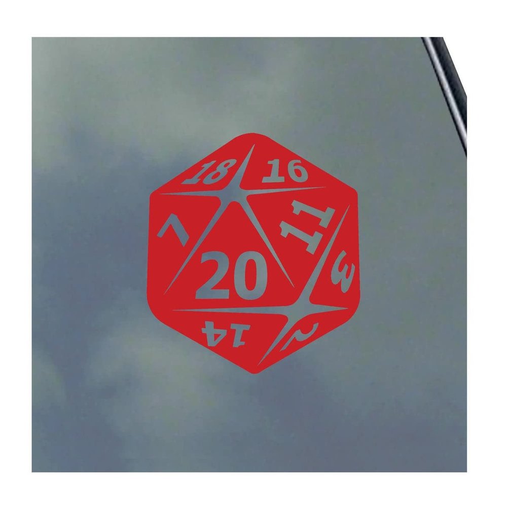 20-Sided Dice Vinyl Sticker Decal Roleplaying Game Role Play RPG Pen and Paper