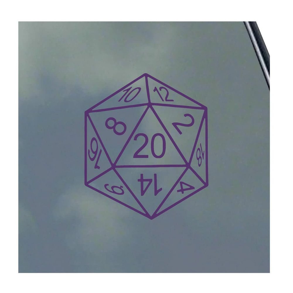 20-Sided Dice Vinyl Sticker Decal Roleplaying Game Role Play RPG Pen and Paper