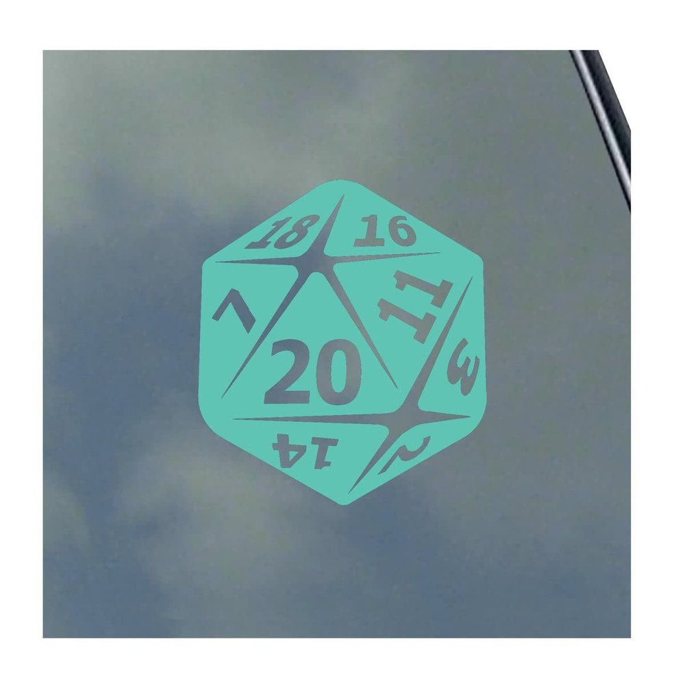 20-Sided Dice Vinyl Sticker Decal Roleplaying Game Role Play RPG Pen and Paper