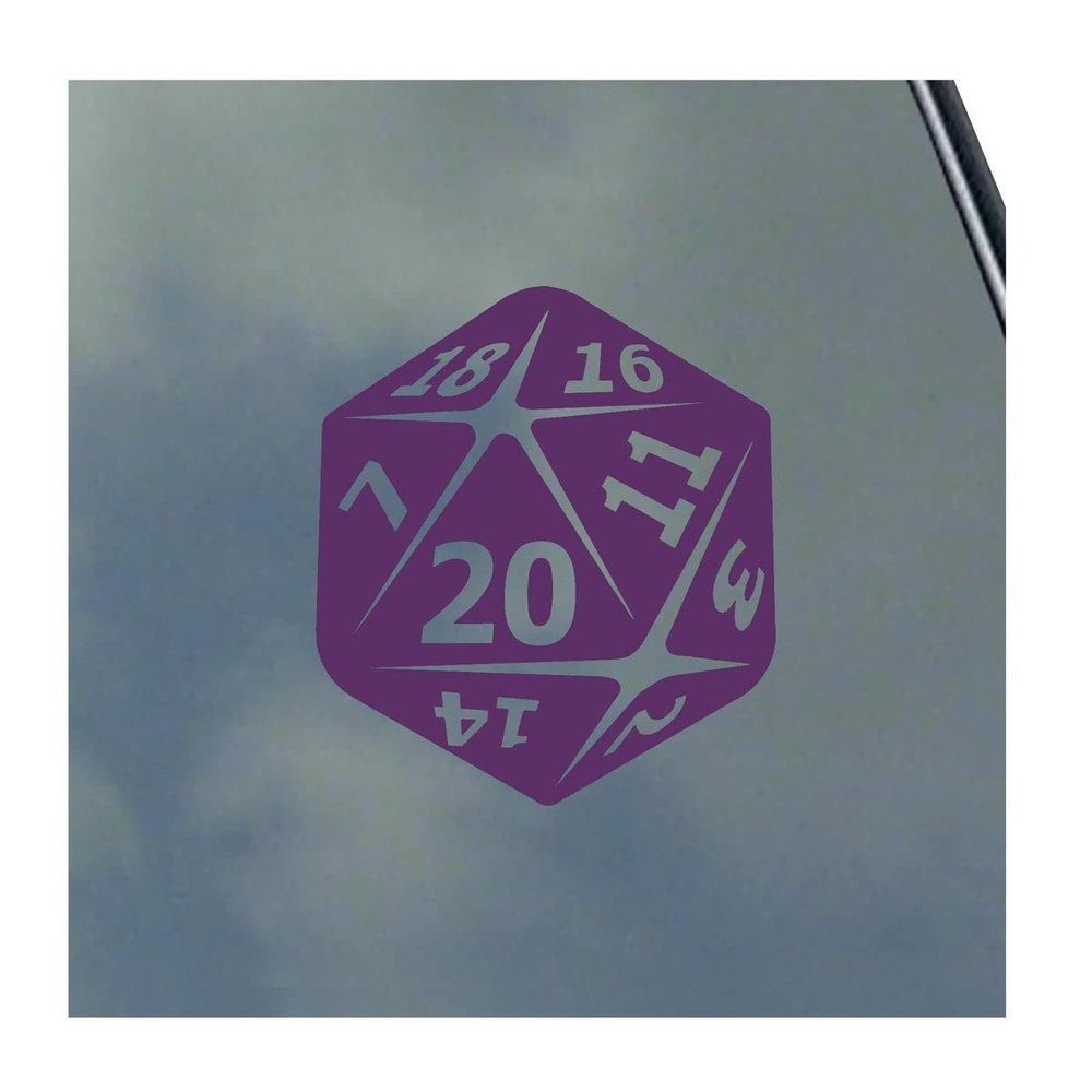 20-Sided Dice Vinyl Sticker Decal Roleplaying Game Role Play RPG Pen and Paper