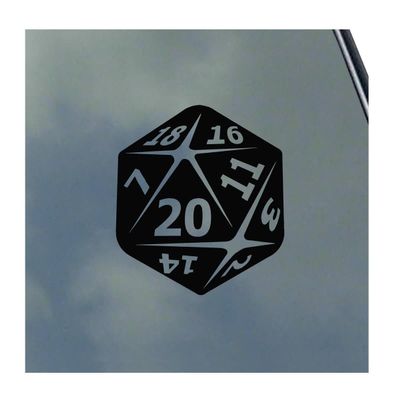 20-Sided Dice Vinyl Sticker Decal Roleplaying Game Role Play RPG Pen and Paper