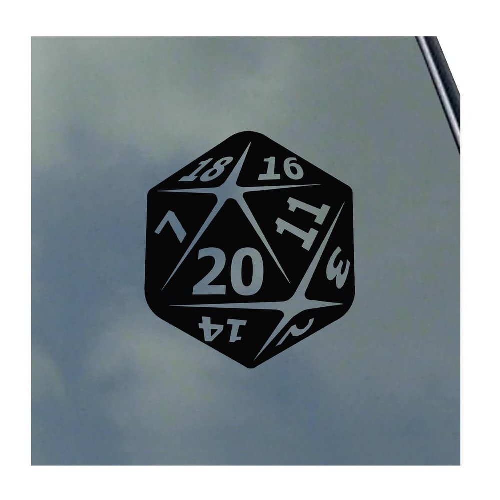 20-Sided Dice Vinyl Sticker Decal Roleplaying Game Role Play RPG Pen and Paper