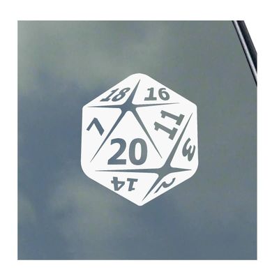 20-Sided Dice Vinyl Sticker Decal Roleplaying Game Role Play RPG Pen and Paper