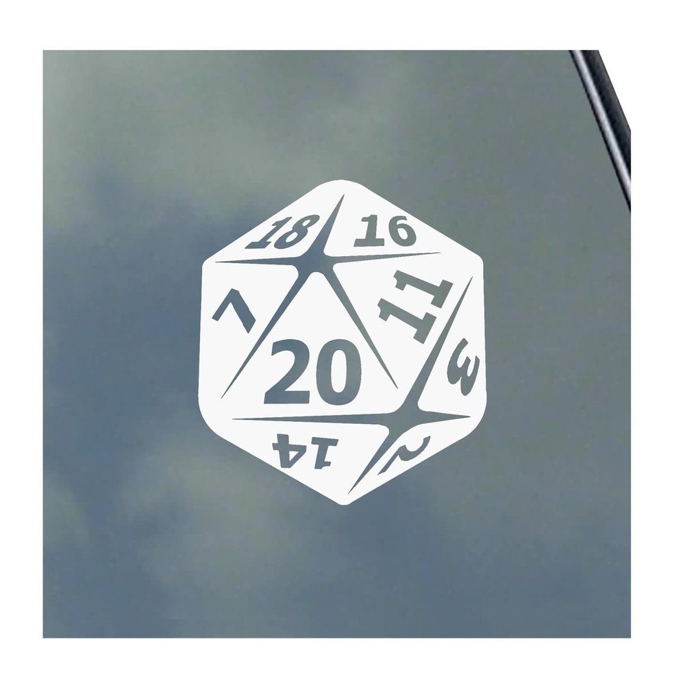 20-Sided Dice Vinyl Sticker Decal Roleplaying Game Role Play RPG Pen and Paper