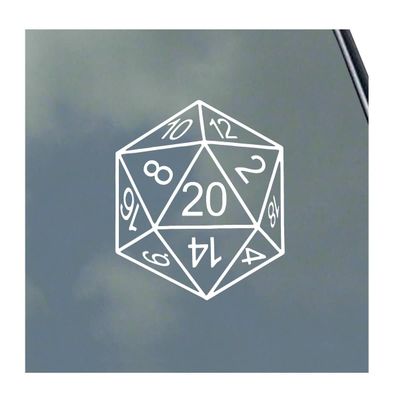 20-Sided Dice Vinyl Sticker Decal Roleplaying Game Role Play RPG Pen and Paper