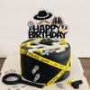 Secret Agent Spy Cake Toppers Detective Birthday Decoration with Secret Agent Fingerprint Footprint Telescope for Secret Agent Spy Detective Themed Birthday Party view 3