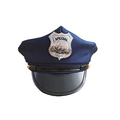 BinaryABC Police Hat Badge Officer Cop Hat - Halloween Cosplay Party Accessory