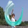 Winged Sirenny 90" Play Silk Scarf with Poi Ball, Colorful Silk Flag Ribbon Streamer, Belly Dance Practice VOI, Single Piece (Aqua Fading) view 3