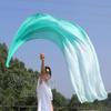 Winged Sirenny 90" Play Silk Scarf with Poi Ball, Colorful Silk Flag Ribbon Streamer, Belly Dance Practice VOI, Single Piece (Aqua Fading) view 4