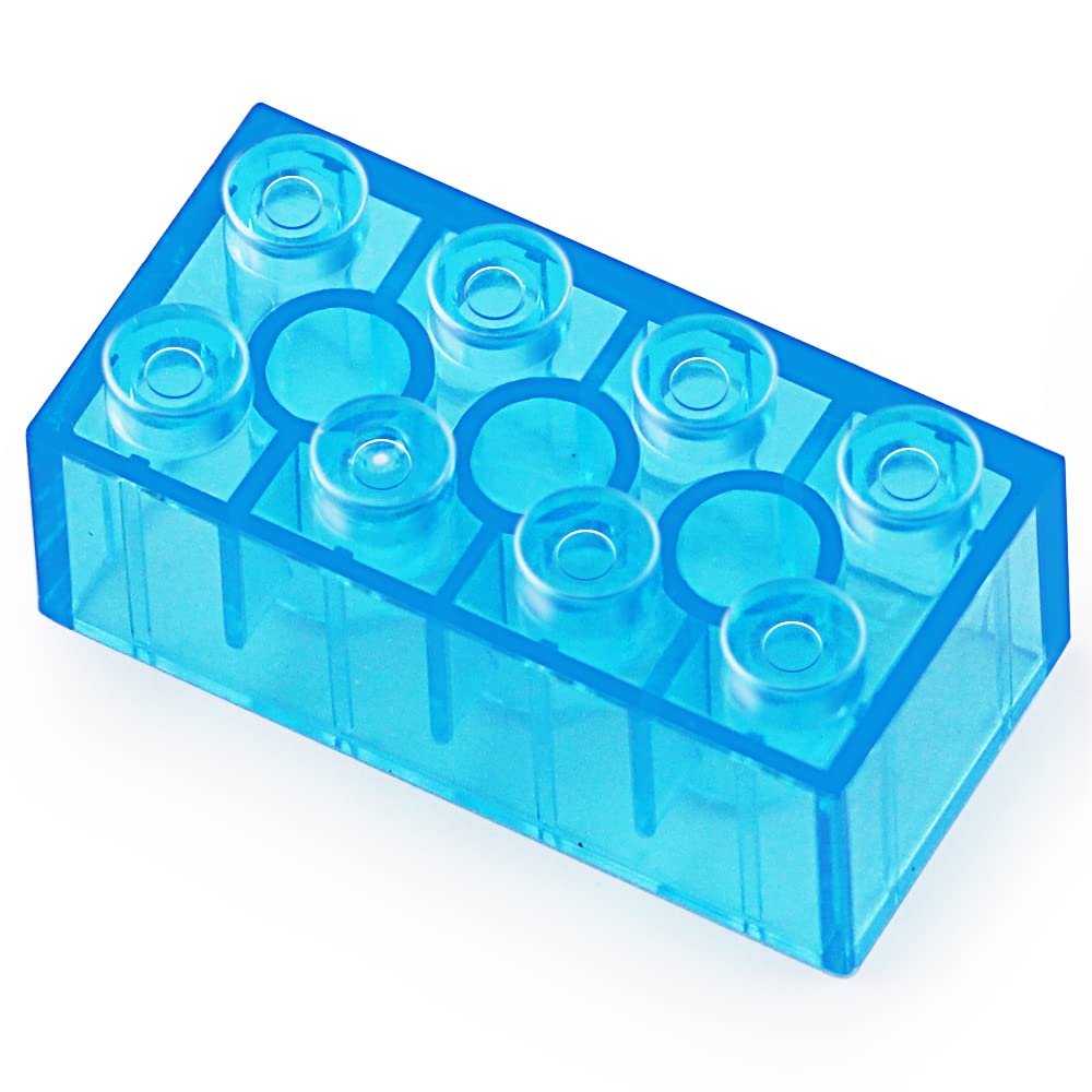 Feleph 320 Pieces Transparent Medium Blue 2x4 Bricks Parts Building kit Creative Play Set Blocks Classic Toy Accessories Compatible with 3001 Major Brands (Trans Medium Blue)