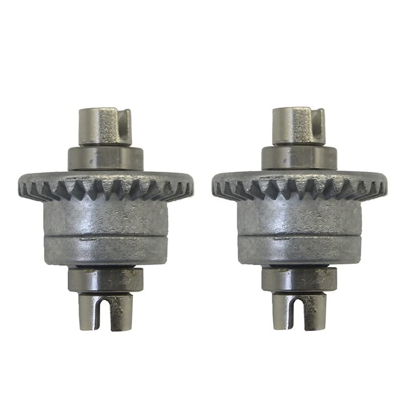 GatherTOOL 2Pcs Metal Differential QZJ05 for Xinlehong Hosim Q901 Q902 Q903 9130 9136 9137 1/16 RC Car Spare Parts Accessories (Color : Silver)